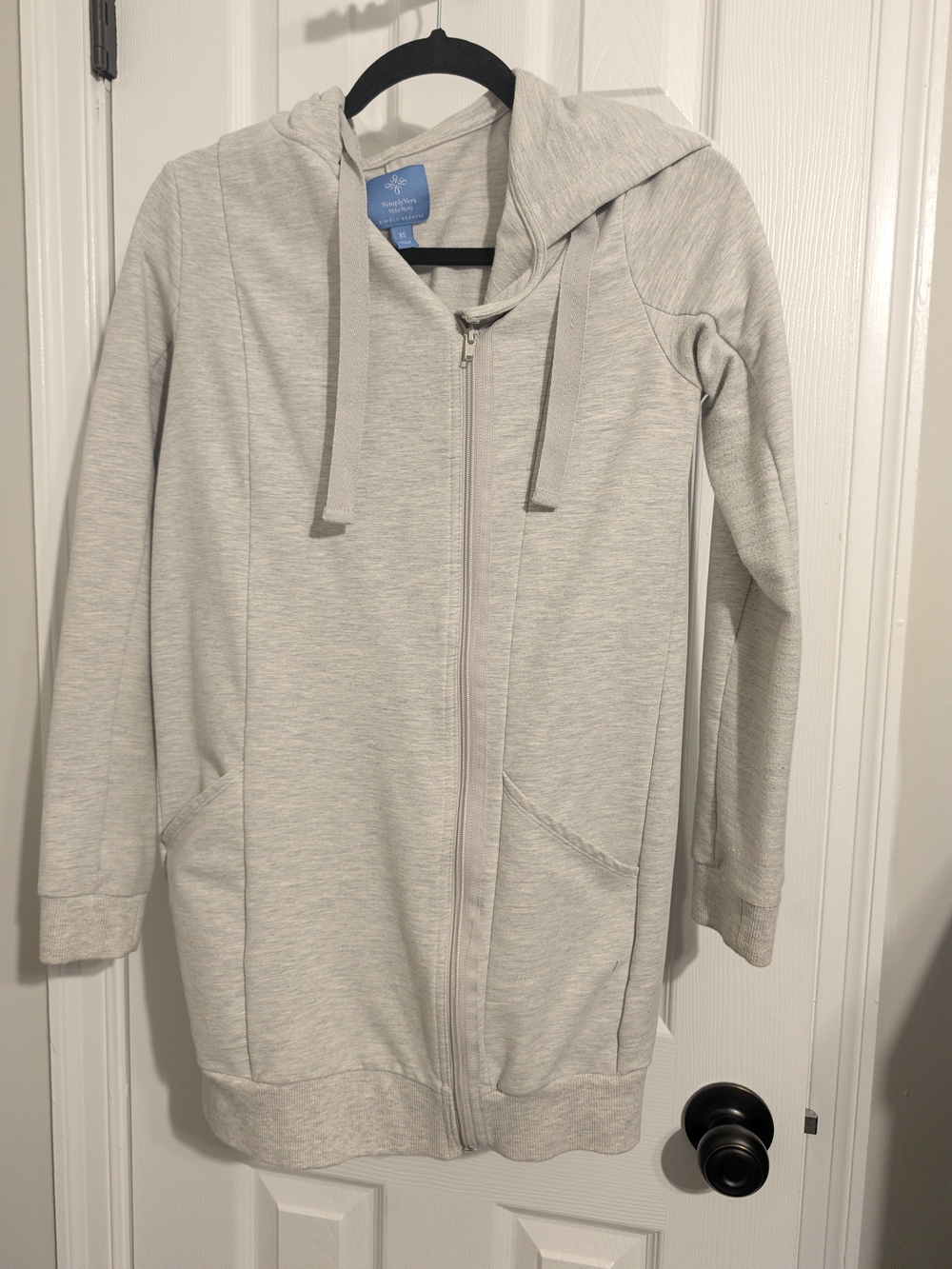 Simply Vera Vera Wang Light Gray Zip Hoodie Coat